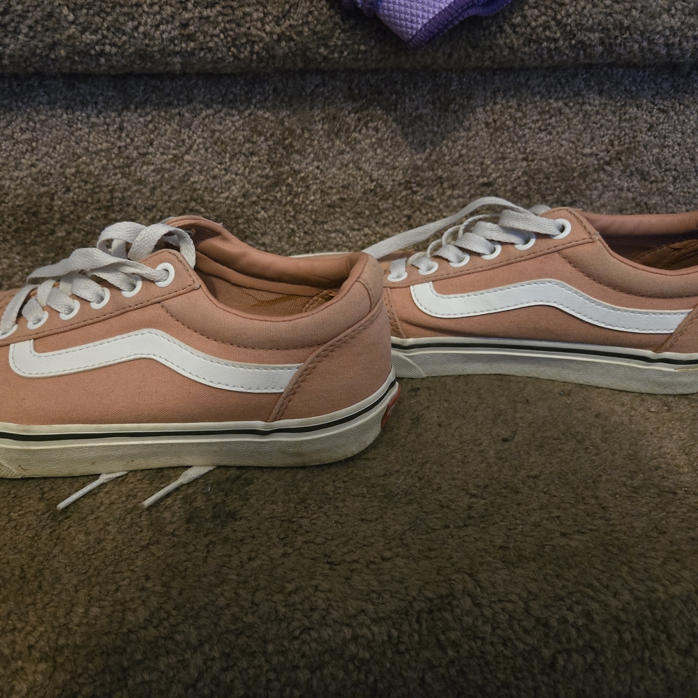 Vans Pink and White Low-Top Sneakers